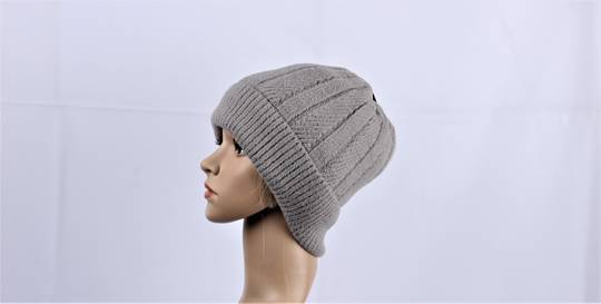 Head Start cashmere wide rib fleece lined beanie grey STYLE : HS4847GRY